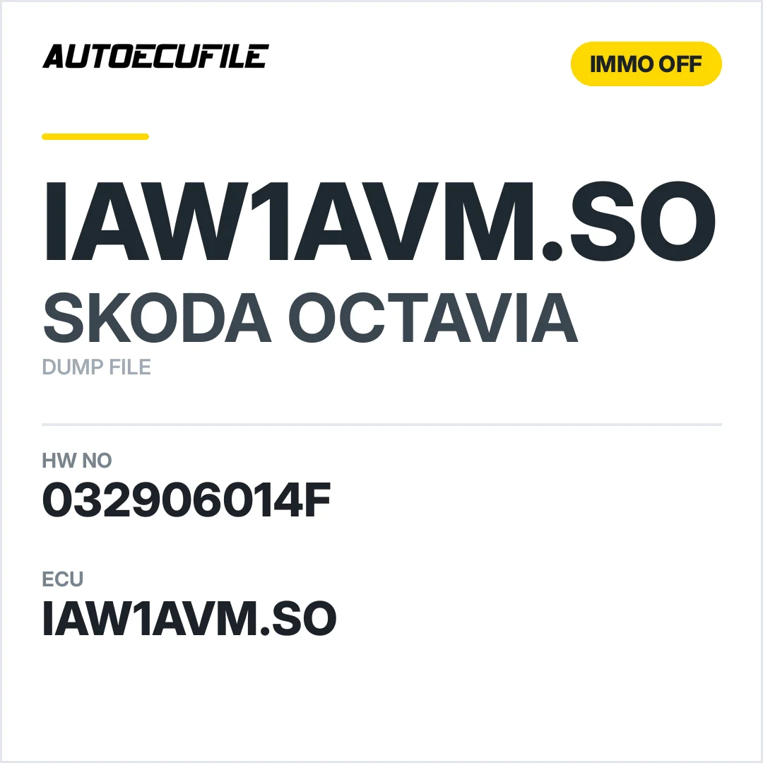 SKODA OCTAVIA IAW1AVM.SO 032906014F IMMO OFF DUMP