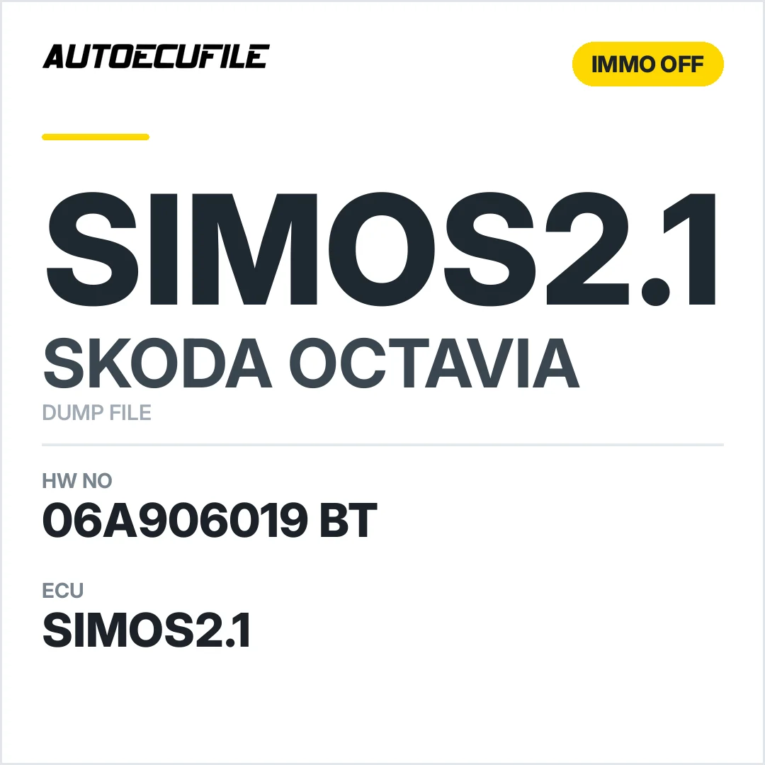 SKODA OCTAVIA SIMOS2.1 06A906019 BT 5WP4445 03  IMMO OFF DUMP