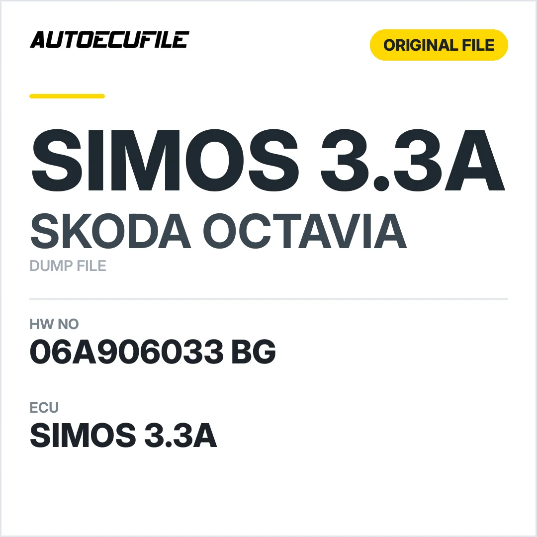 SKODA OCTAVIA SIMOS3.3A 06A906033 BG 5WP4 0156  DUMP