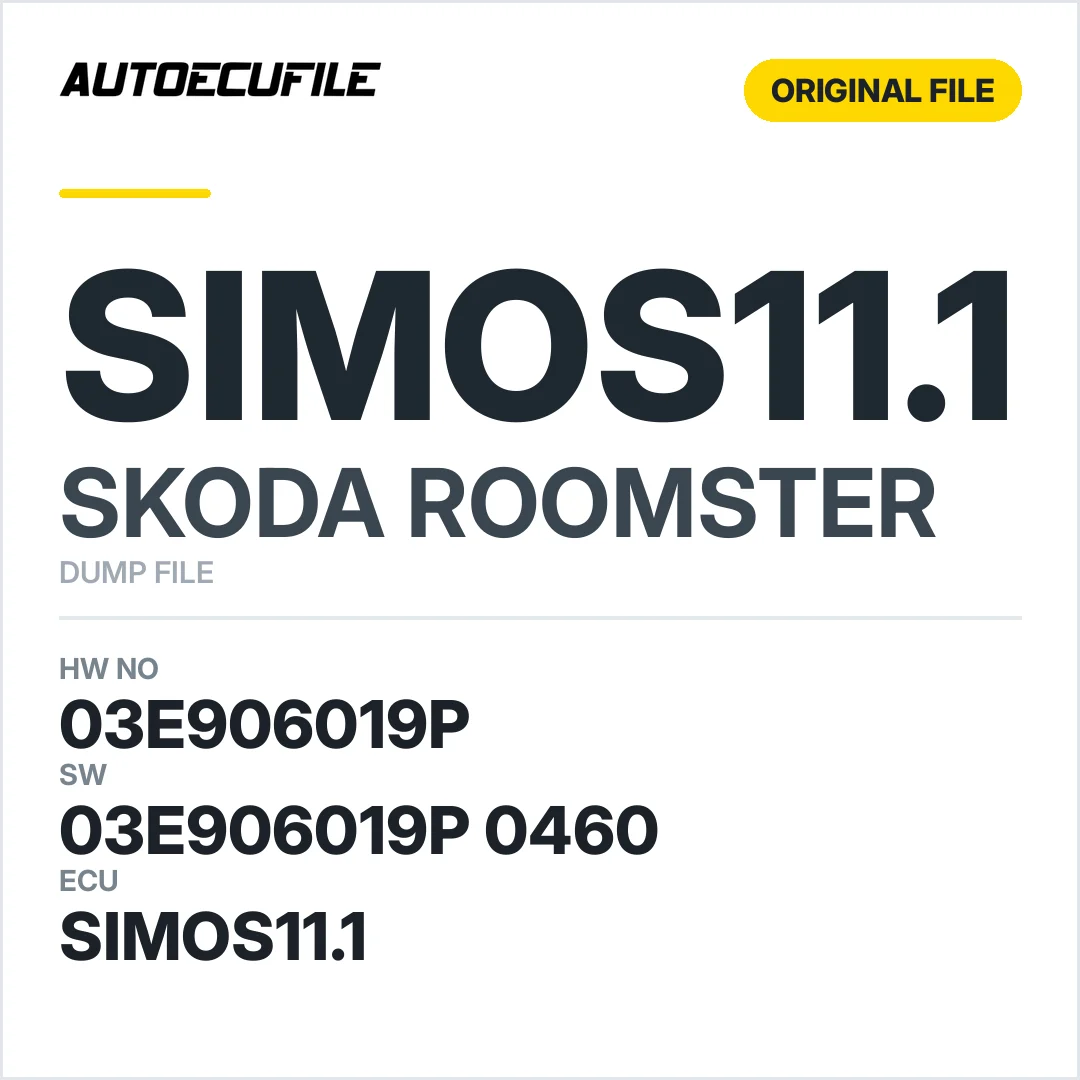 SKODA ROOMSTER SIMOS 11.1 03E906019P 03E906019P  0460 DUMP