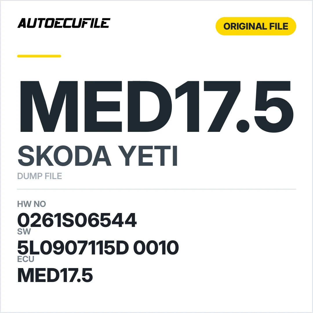 SKODA YETI MED17.5 5L0907115D 0010 1037516557 DUMP