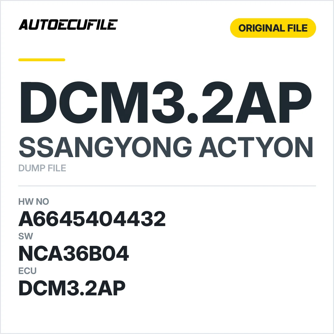 SSANGYONG  ACTYON DCM3.2AP A6645404432 28091032 NCA36B04 DUMP