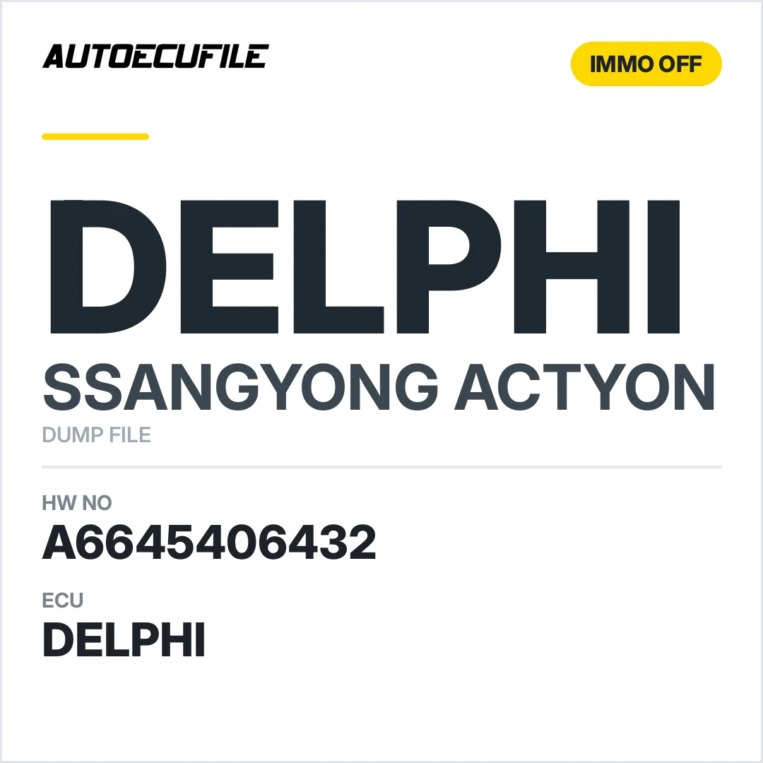 SSANGYONG ACTYON DELPHI A6645406432 28040923 IMMO OFF DUMP