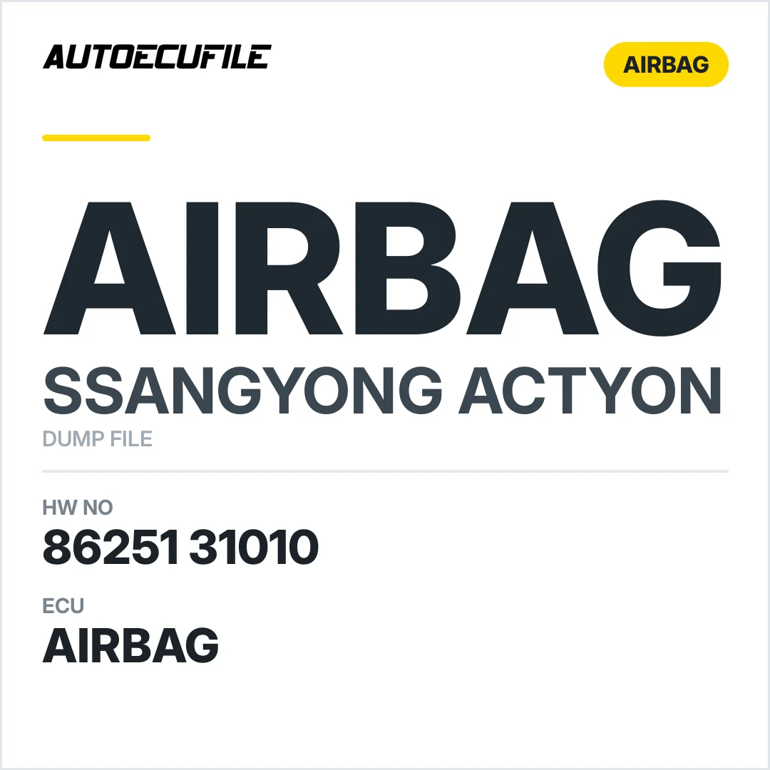 SSANYOUNG ACTYON AIRBAG 86251 31010 DUMP