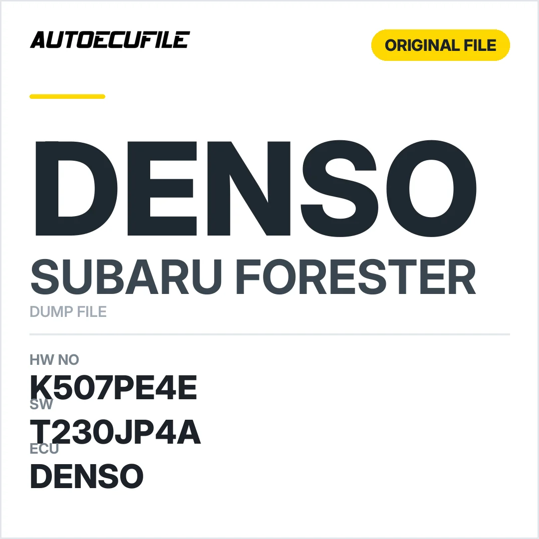 SUBARU FORESTER DENSO K507PE4E T230JP4A DUMP