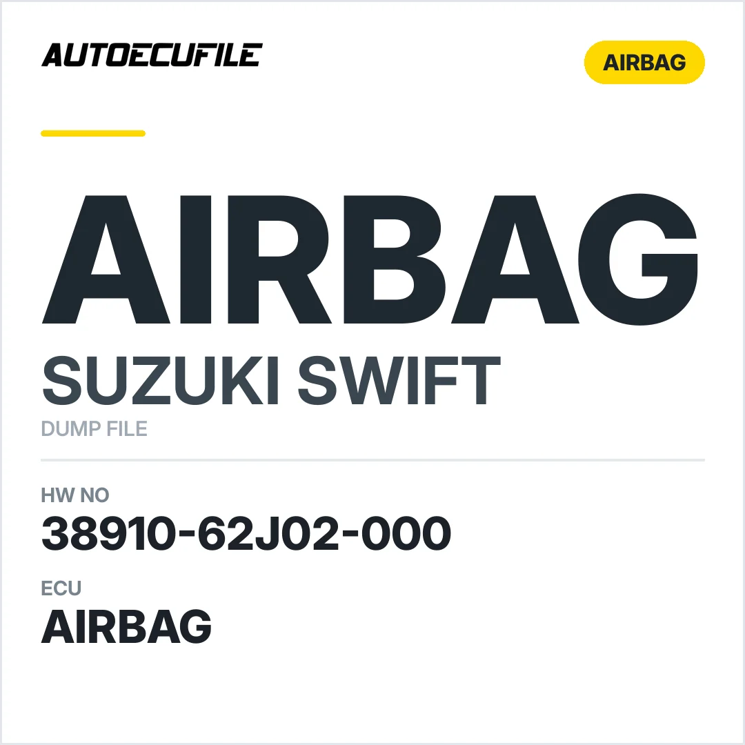 SUZUKI SWIFT AIRBAG 38910-62J02-000 DUMP
