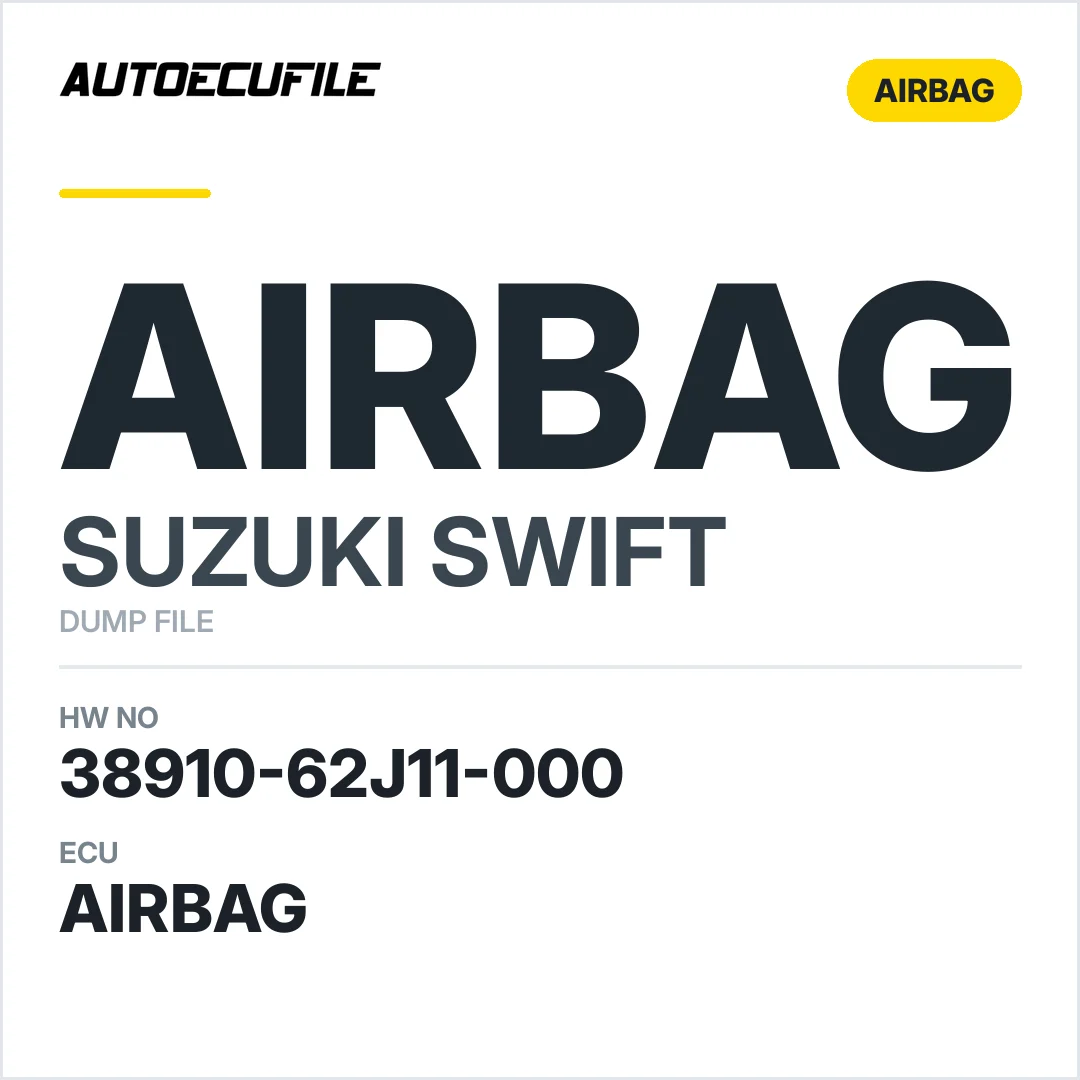 SUZUKI SWIFT AIRBAG 38910-62J11-000 DUMP