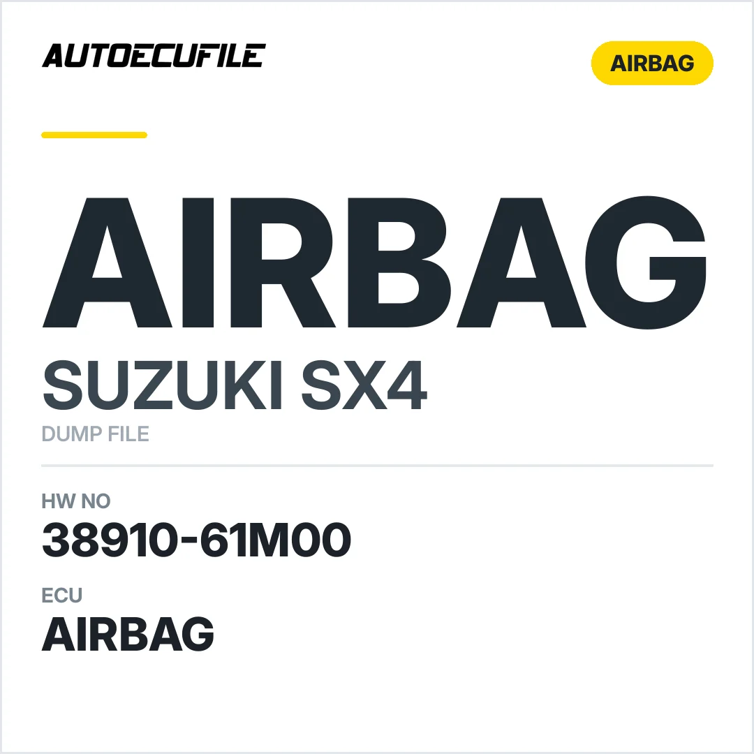SUZUKI SX4 AIRBAG 38910-61M00 A2C80745403 DUMP