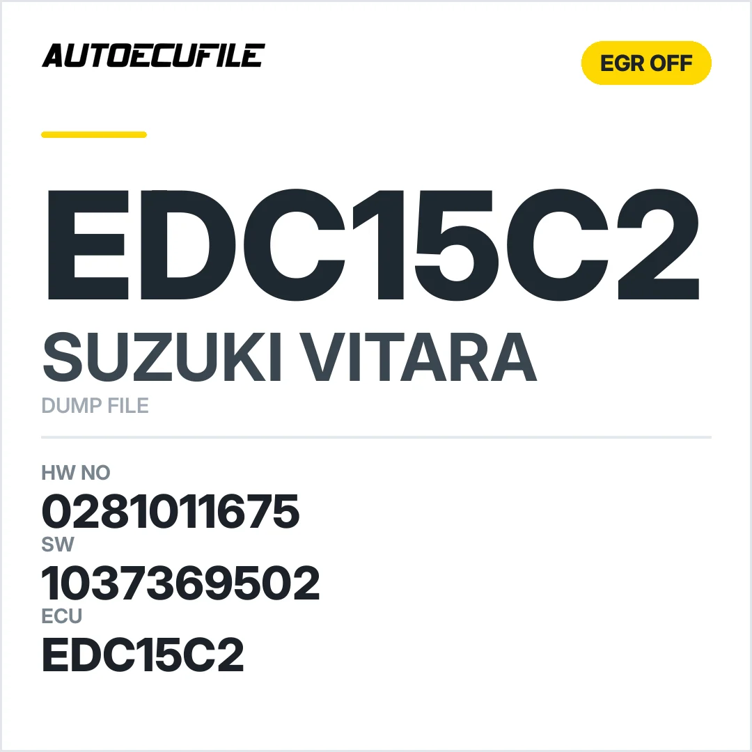 SUZUKI VITARA EDC15C2 0281011675 1037369502 EGR OFF DUMP