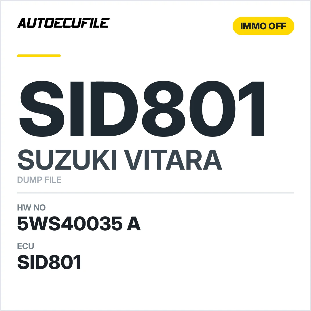 SUZUKI VITARA SID801 5WS40035 A IMMO OFF DUMP