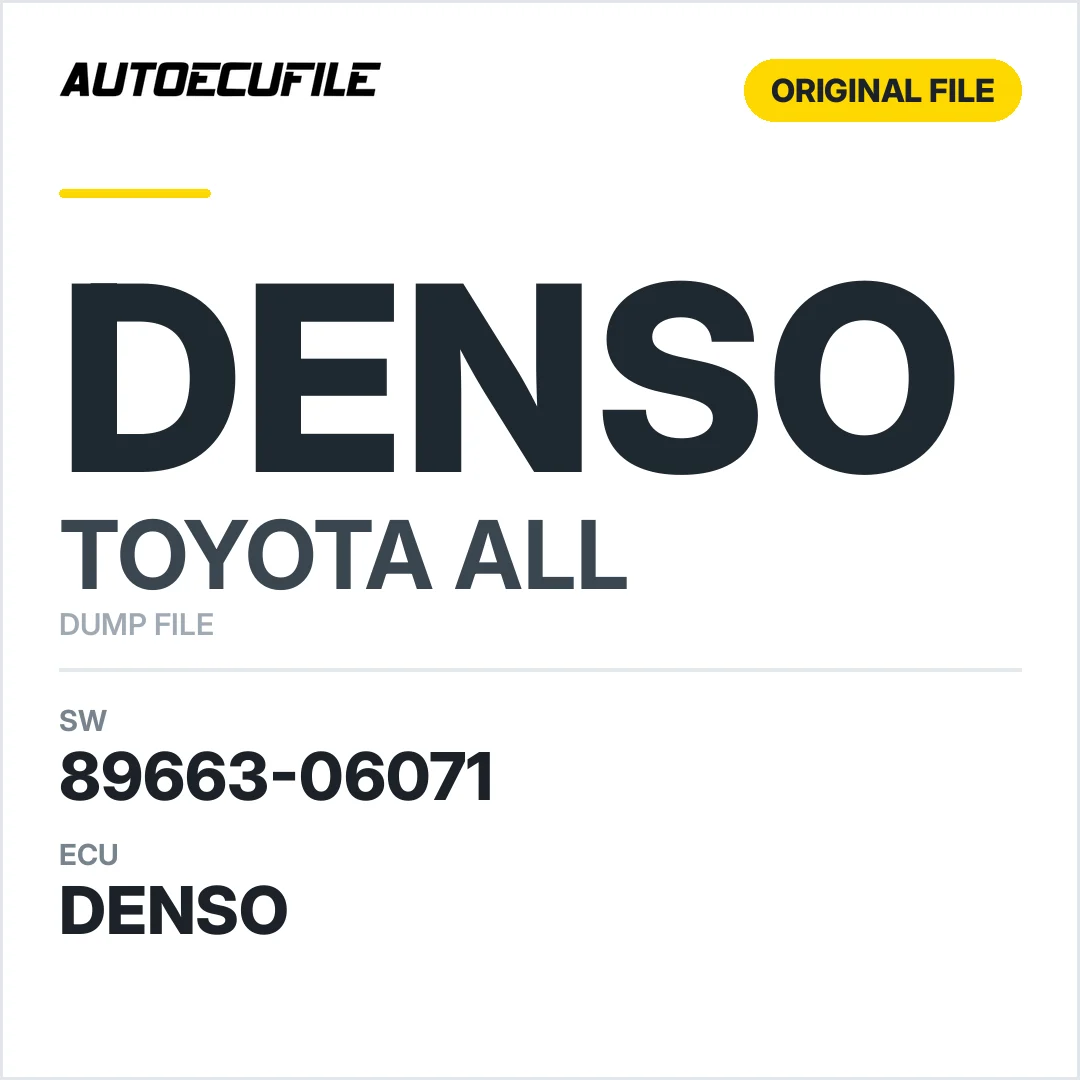 TOYOTA ALL DENSO 89663-06071 30607100 DUMP