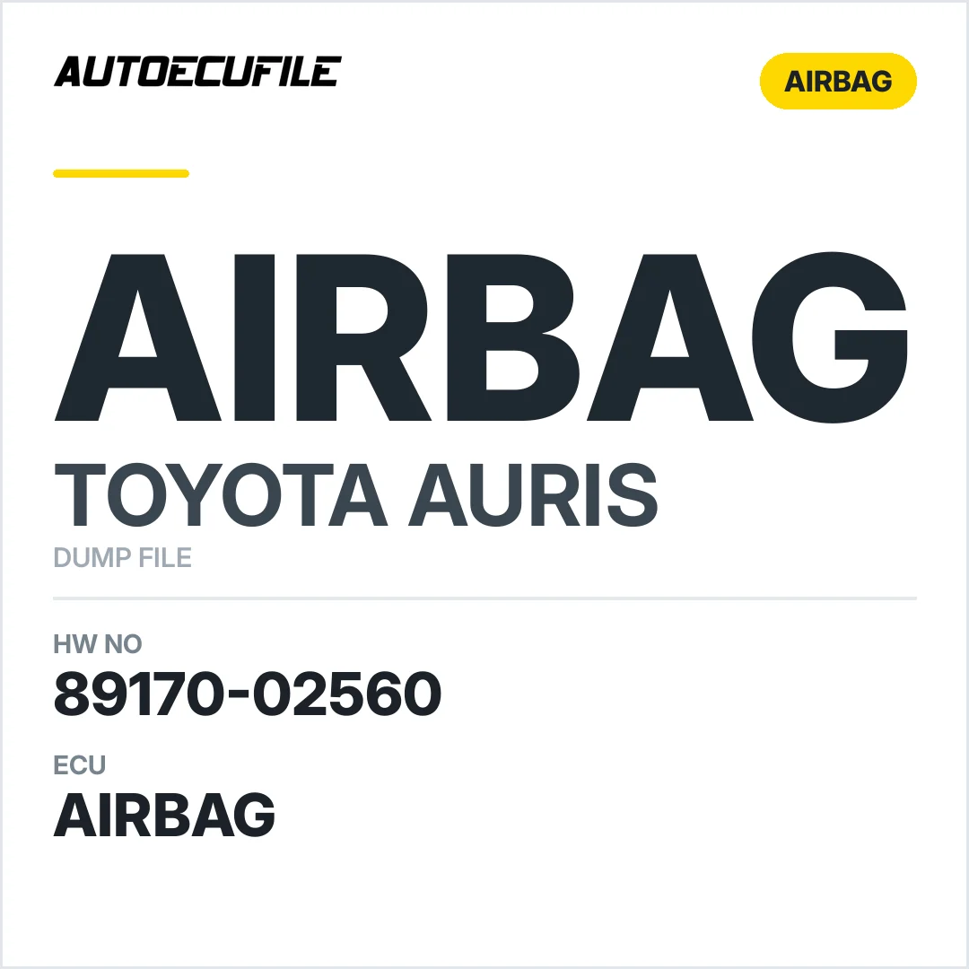 TOYOTA AURIS AIRBAG 89170-02560 DUMP
