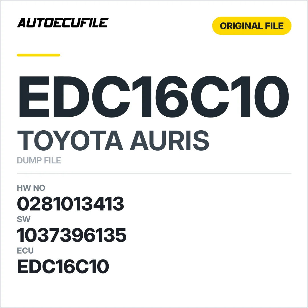TOYOTA AURIS EDC16C10  0281013413 1037396135 DUMP