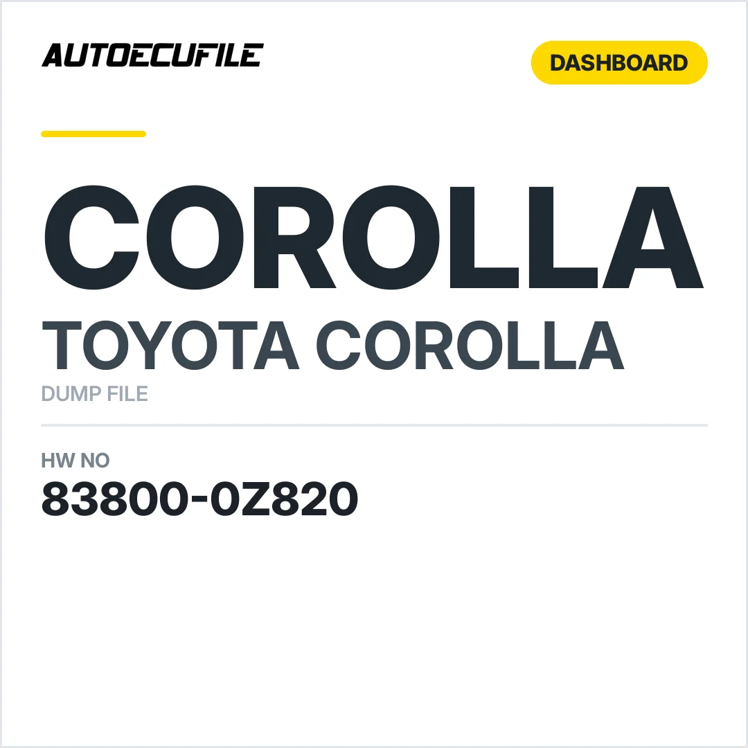 TOYOTA COROLLA DASHBOARD 83800-0Z820  DUMP
