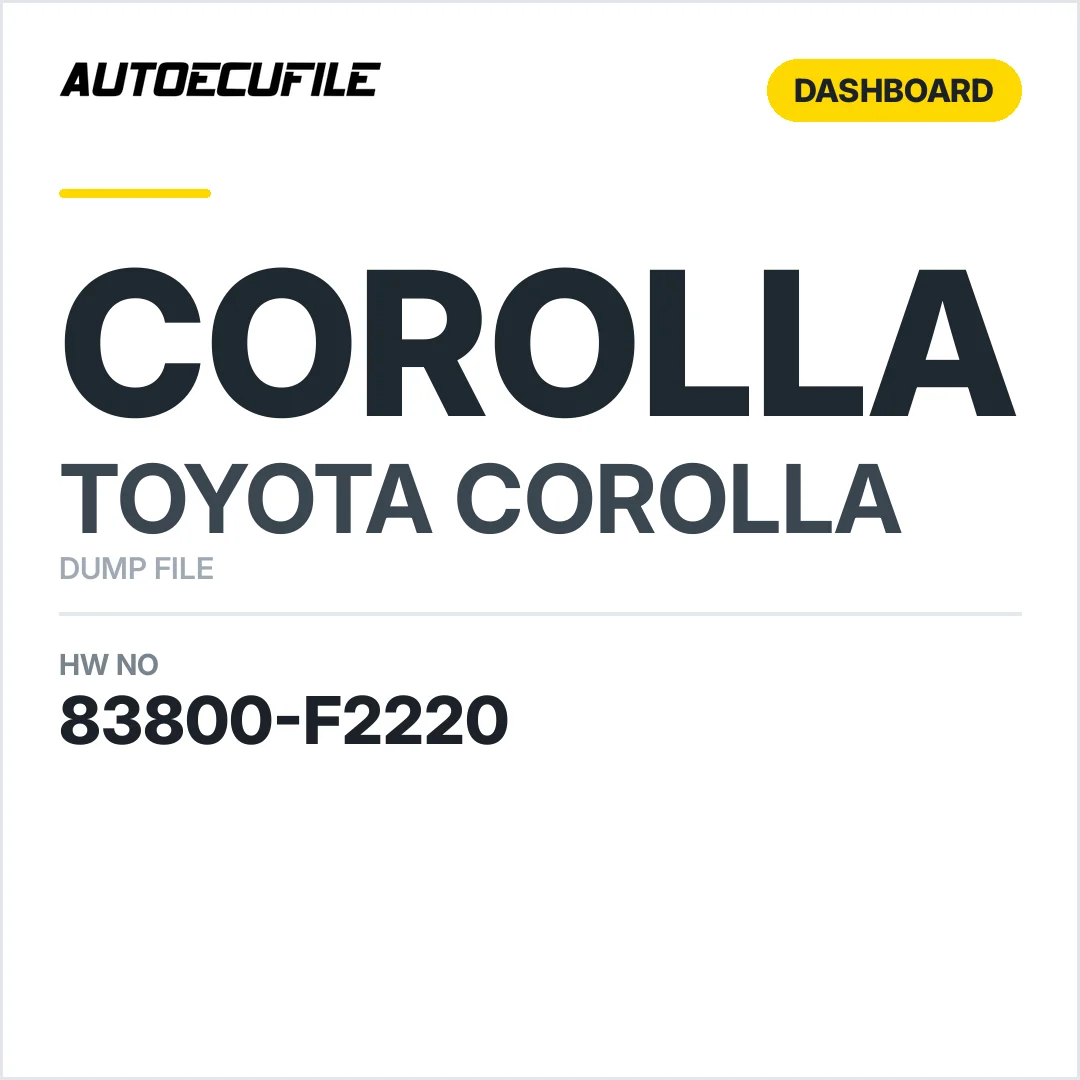 TOYOTA COROLLA DASHBOARD 83800-F2220 DUMP