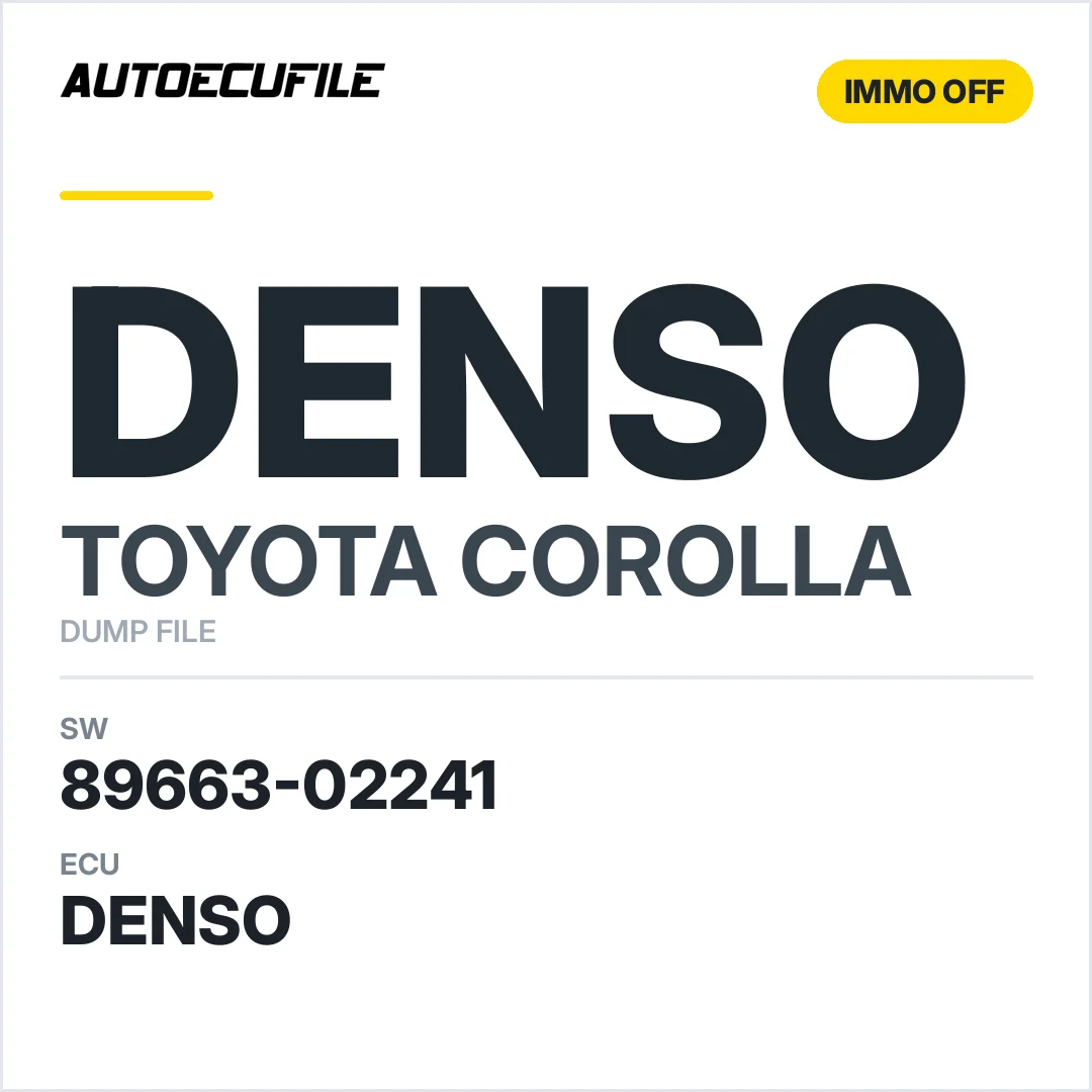 TOYOTA COROLLA DENSO 89663-02241 IMMO OFF DUMP