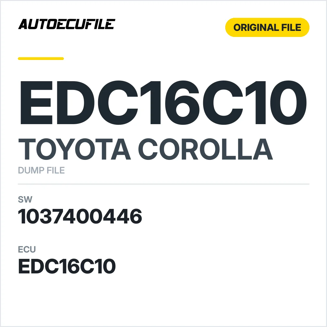 TOYOTA COROLLA EDC16C10 1037400446 DUMP