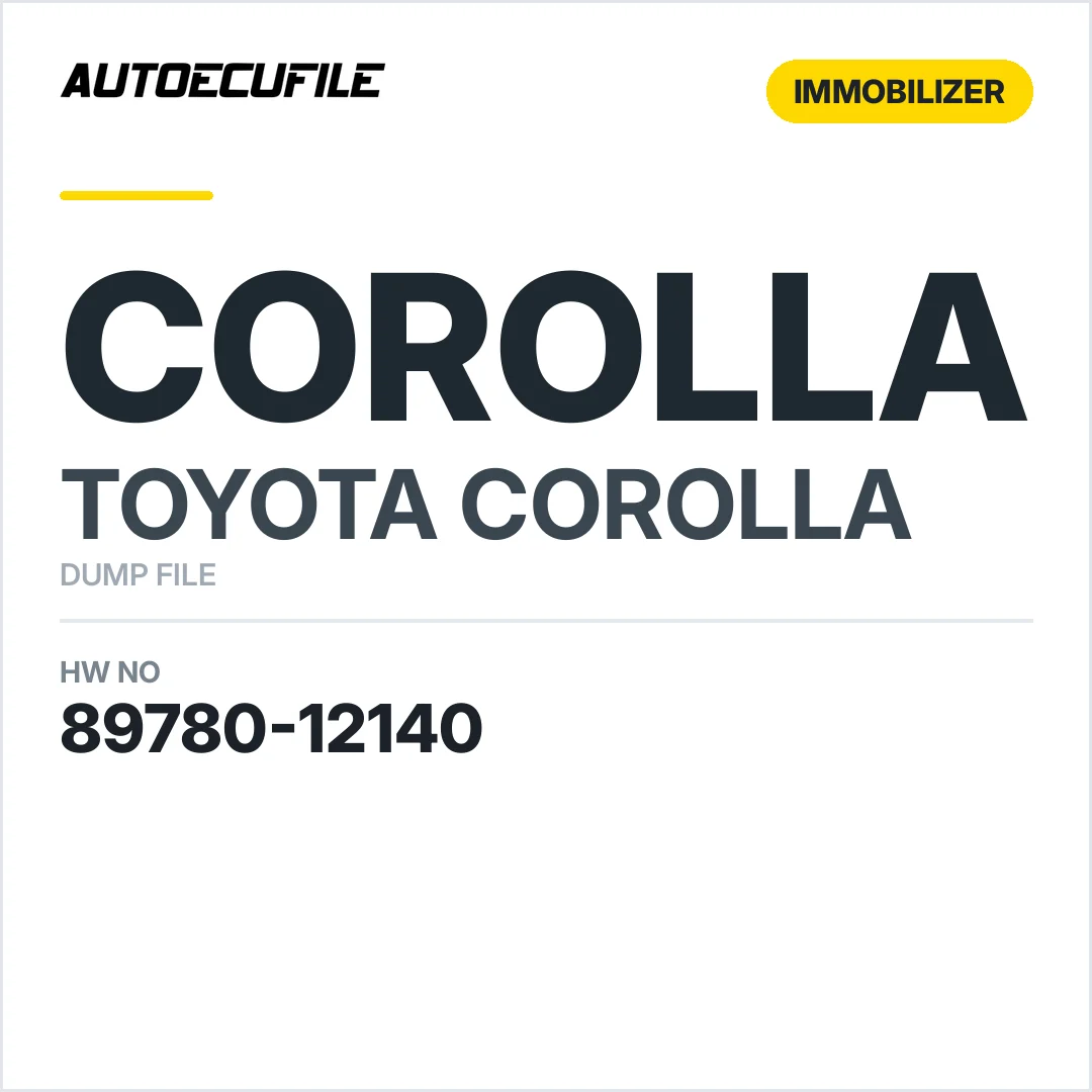 TOYOTA COROLLA IMMOBOOX 89780-12140 DUMP