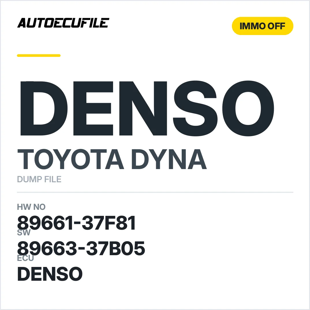 TOYOTA DYNA DENSO 89661-37F81 89663-37B05 IMMO OFF DUMP