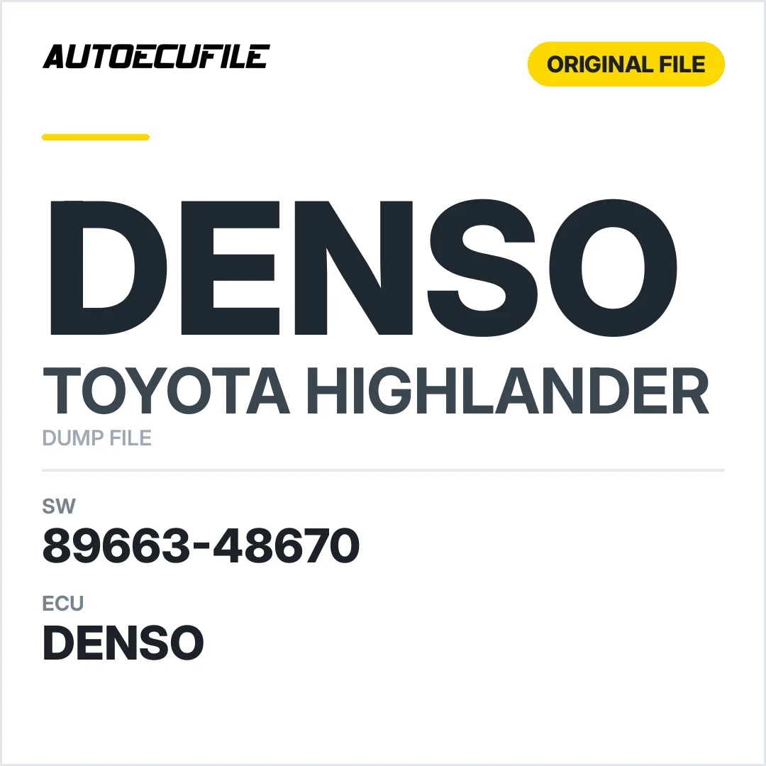 TOYOTA HIGHLANDER DENSO 89663-48670 DUMP