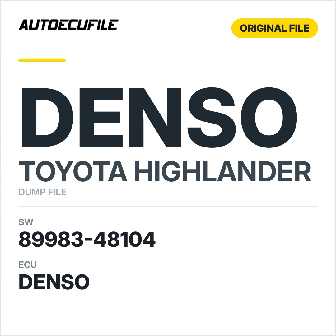 TOYOTA HIGHLANDER DENSO 89983-48104 DUMP
