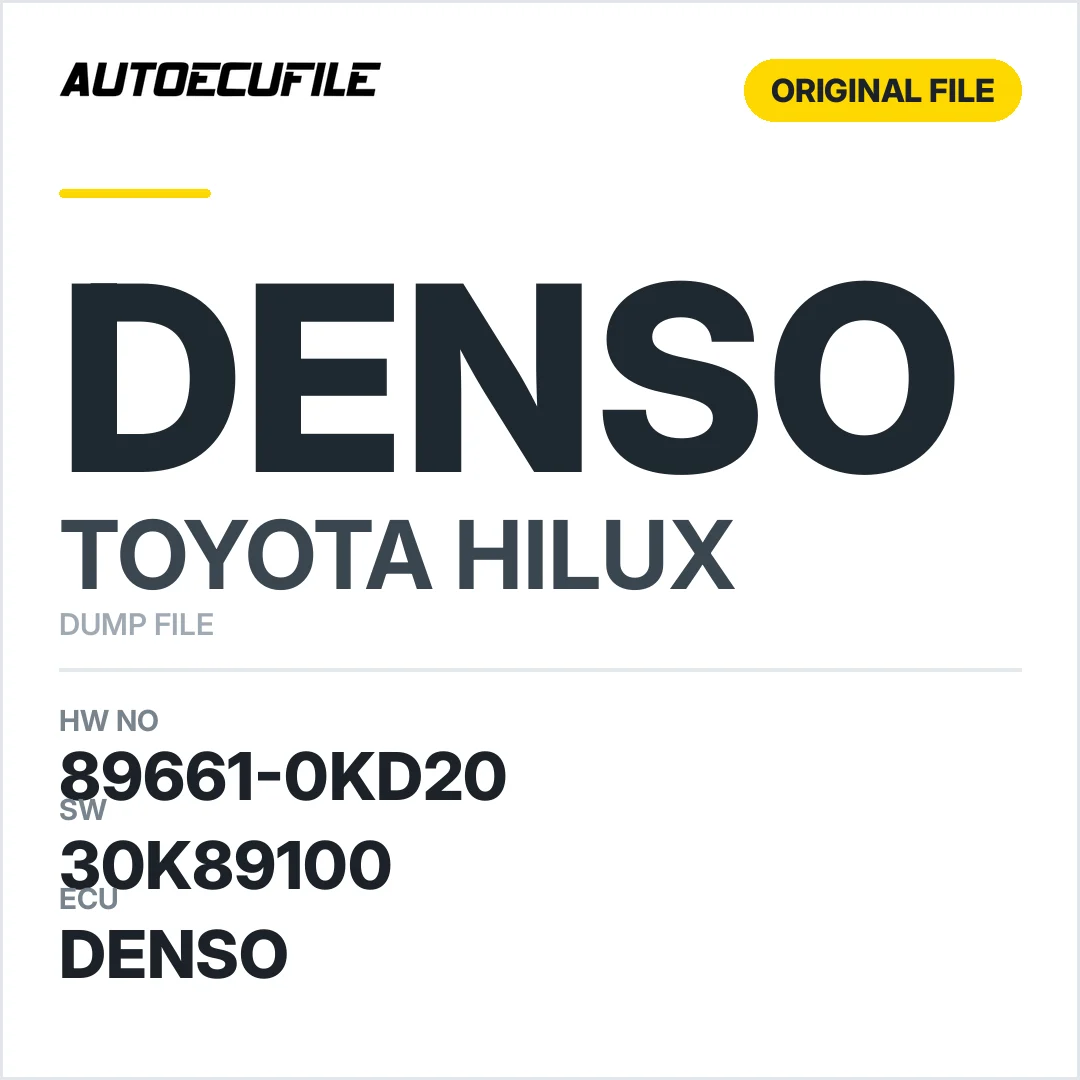 TOYOTA HILUX DENSO 89661-0KD20 30K89100 DUMP
