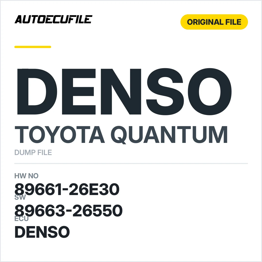 TOYOTA QUANTUM DENSO 89661-26E30 89663-26550 DUMP