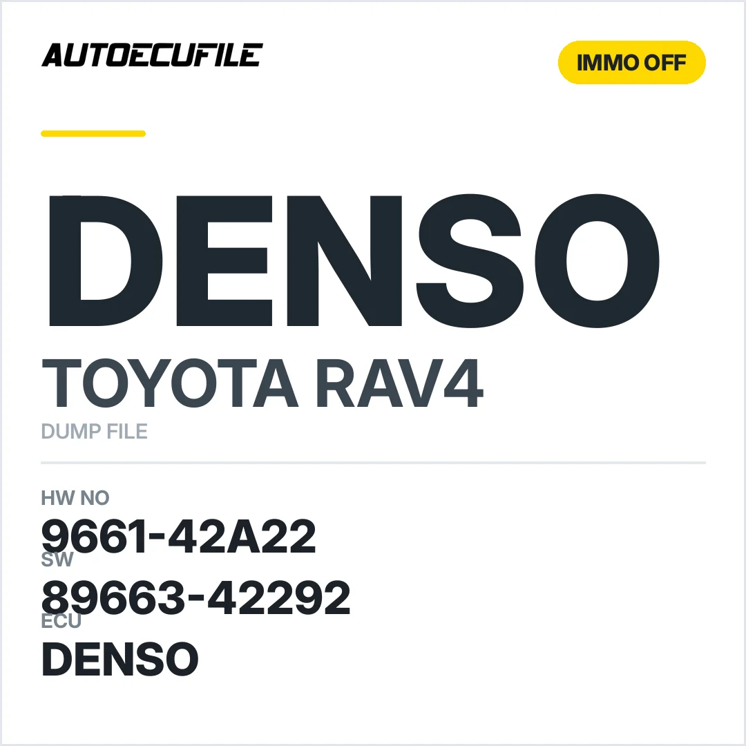 TOYOTA RAV4 DENSO  89661-42A22  89663-42292 IMMO OFF DUMP