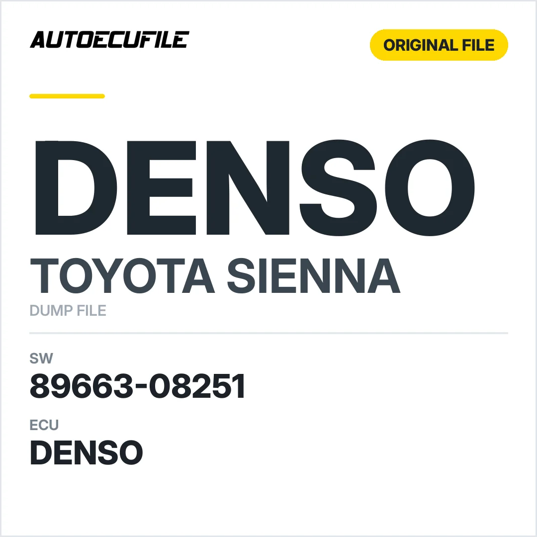 TOYOTA SIENNA DENSO 89663-08251 DUMP