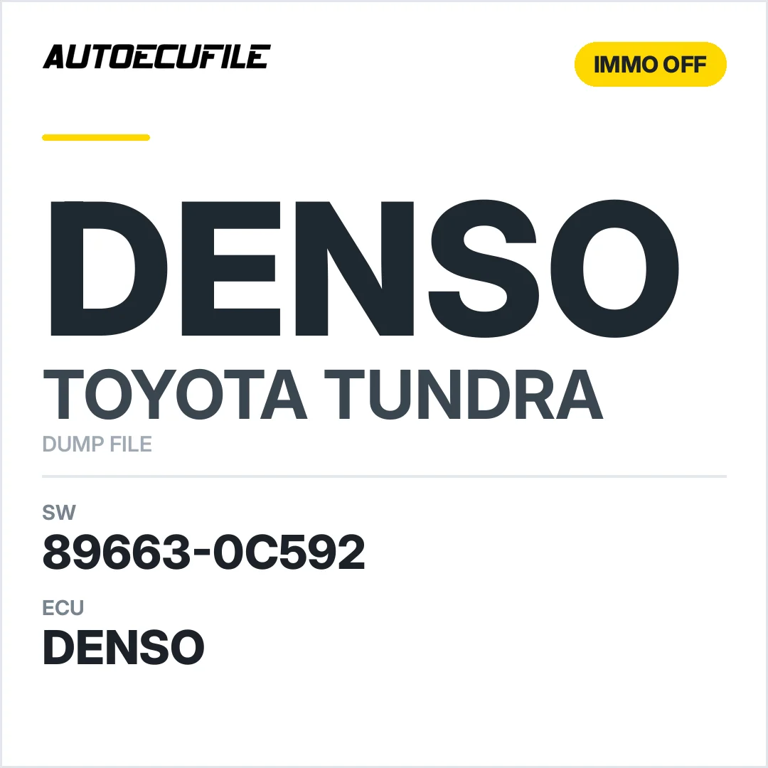 TOYOTA TUNDRA DENSO 89663-0C592 IMMO OFF DUMP