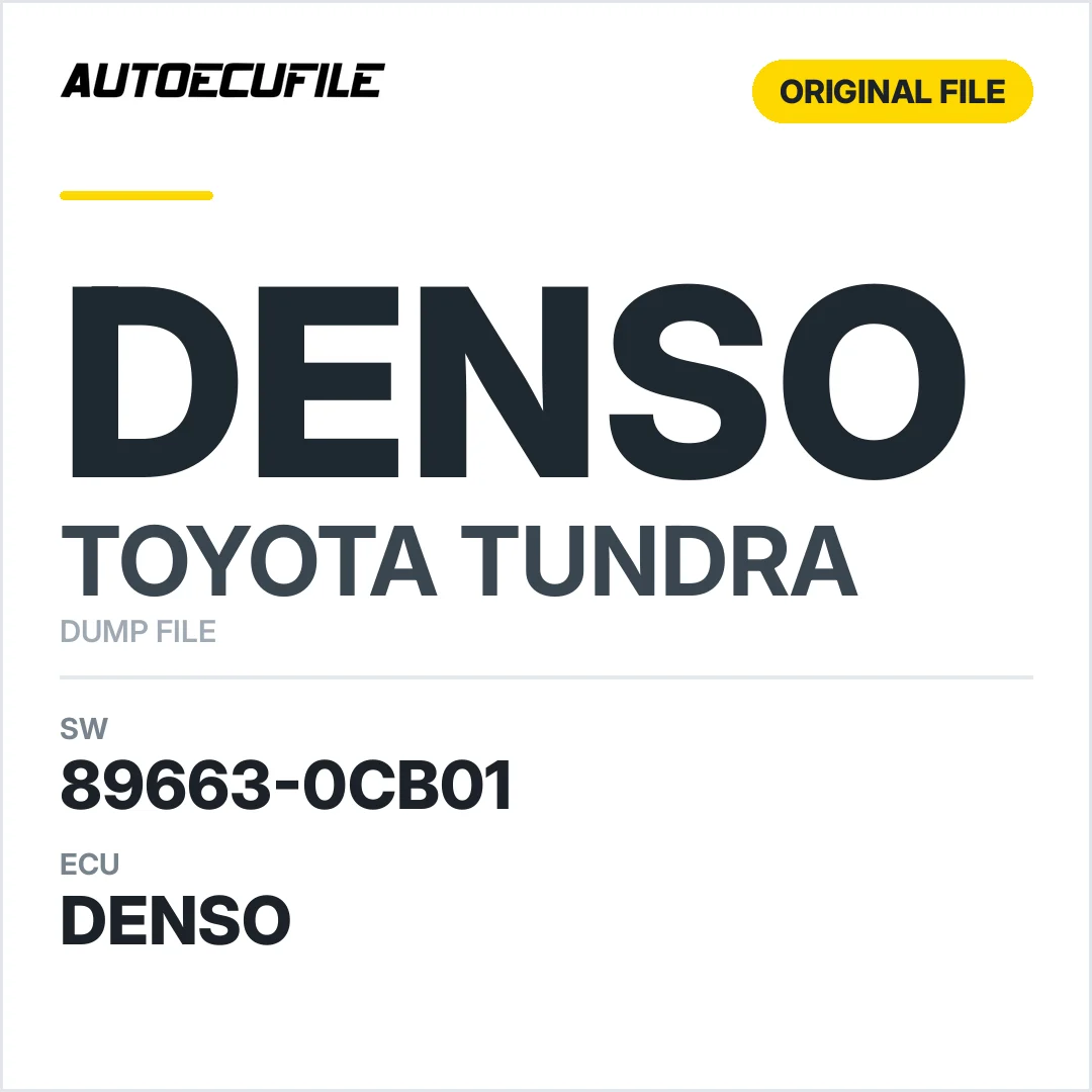 TOYOTA TUNDRA DENSO 89663-0CB01 DUMP
