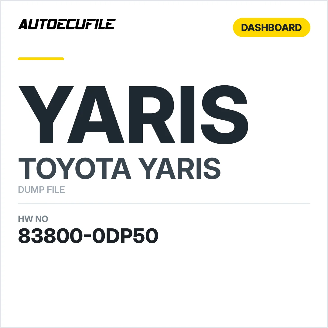 TOYOTA YARIS DASHBOARD 83800-0DP50 DUMP