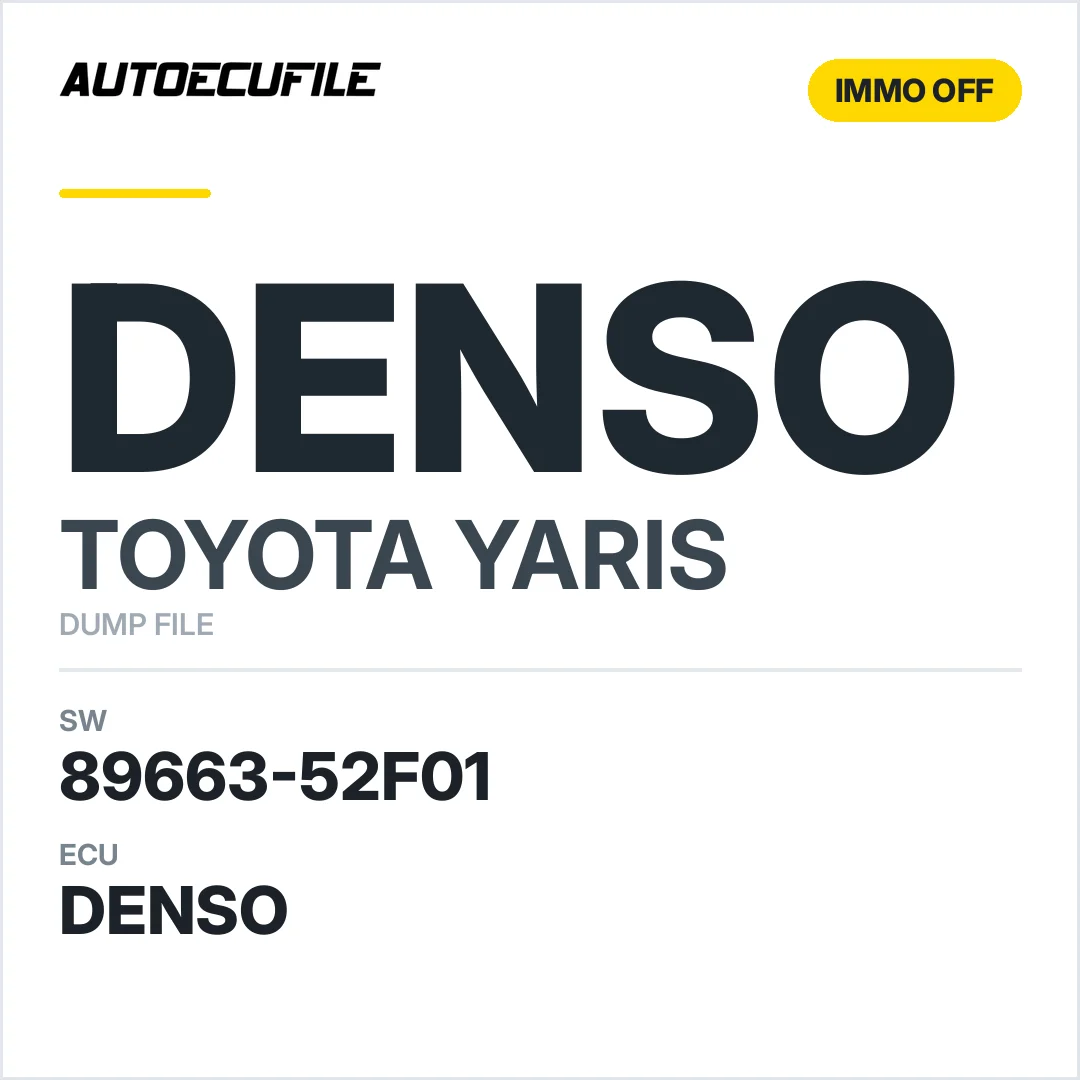 TOYOTA YARIS DENSO 89663-52F01 IMMO OFF DUMP