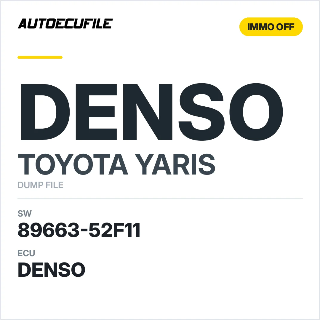 TOYOTA YARIS DENSO 89663-52F11 IMMO OFF DUMP