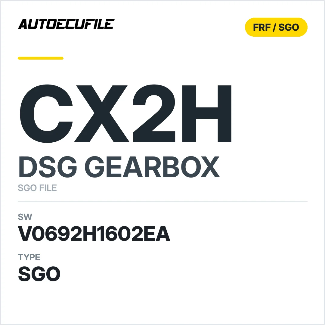 v0692h1602ea  getriebe DSG cX2h sw SGO FILE