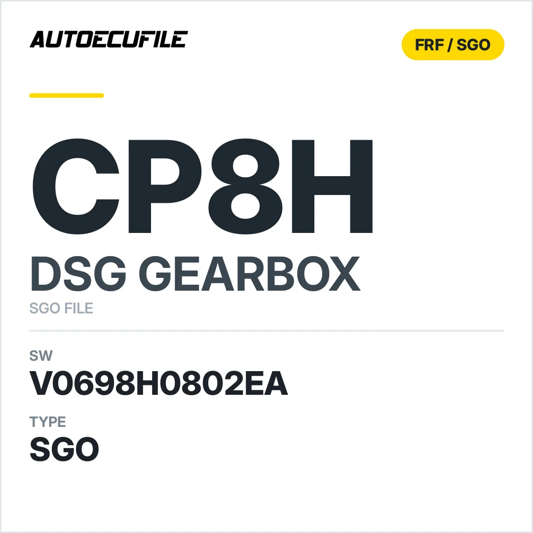 v0698H0802ea  getriebe DSG cP8H sw SGO FILE