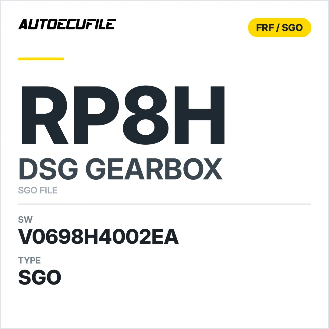 v0698H4002ea  getriebe DSG RP8H sw SGO FILE