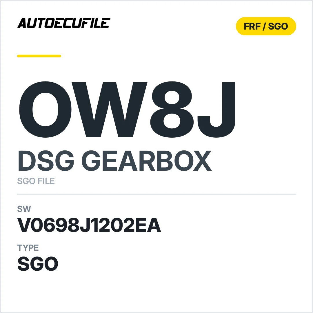 v0698J1202ea  getriebe DSG OW8J sw SGO FILE