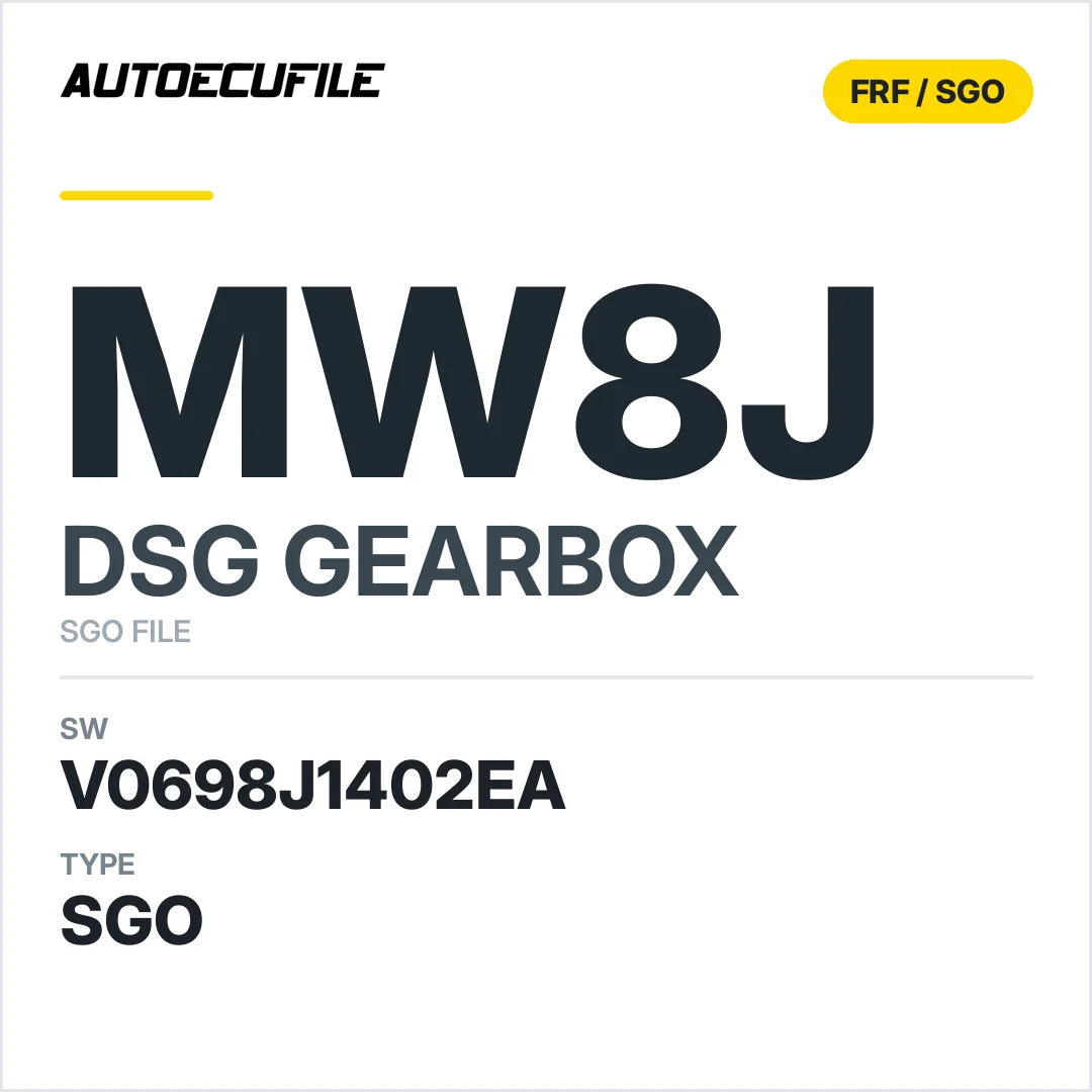 v0698J1402ea  getriebe DSG MW8J sw SGO FILE
