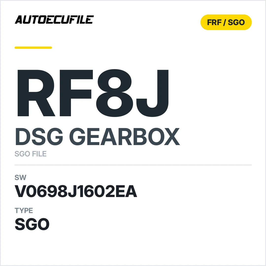 v0698J1602ea  getriebe DSG RF8J sw SGO FILE