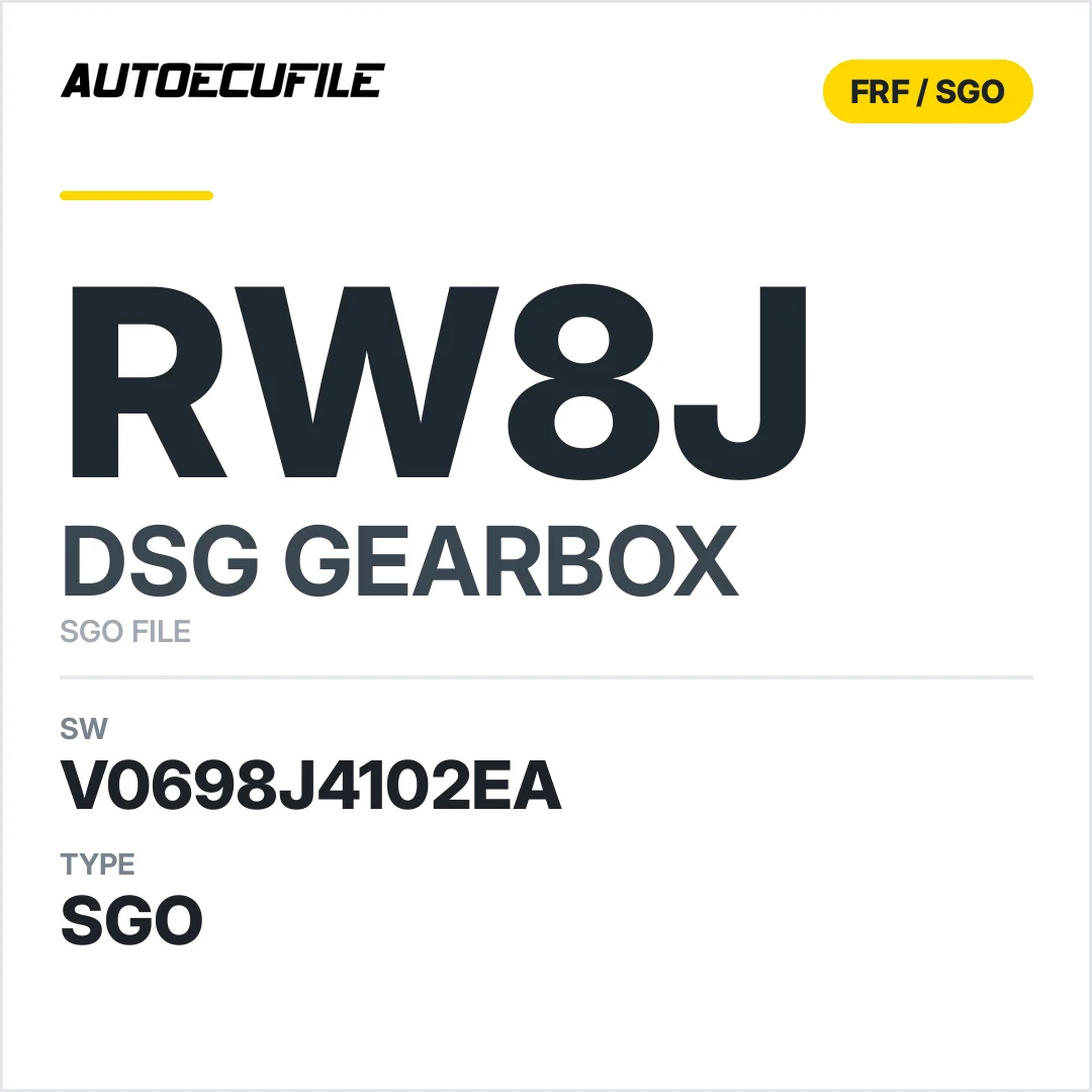 v0698J4102ea  getriebe DSG RW8J sw SGO FILE