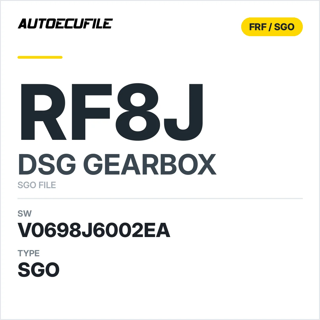 v0698J6002ea  getriebe DSG RF8J sw SGO FILE