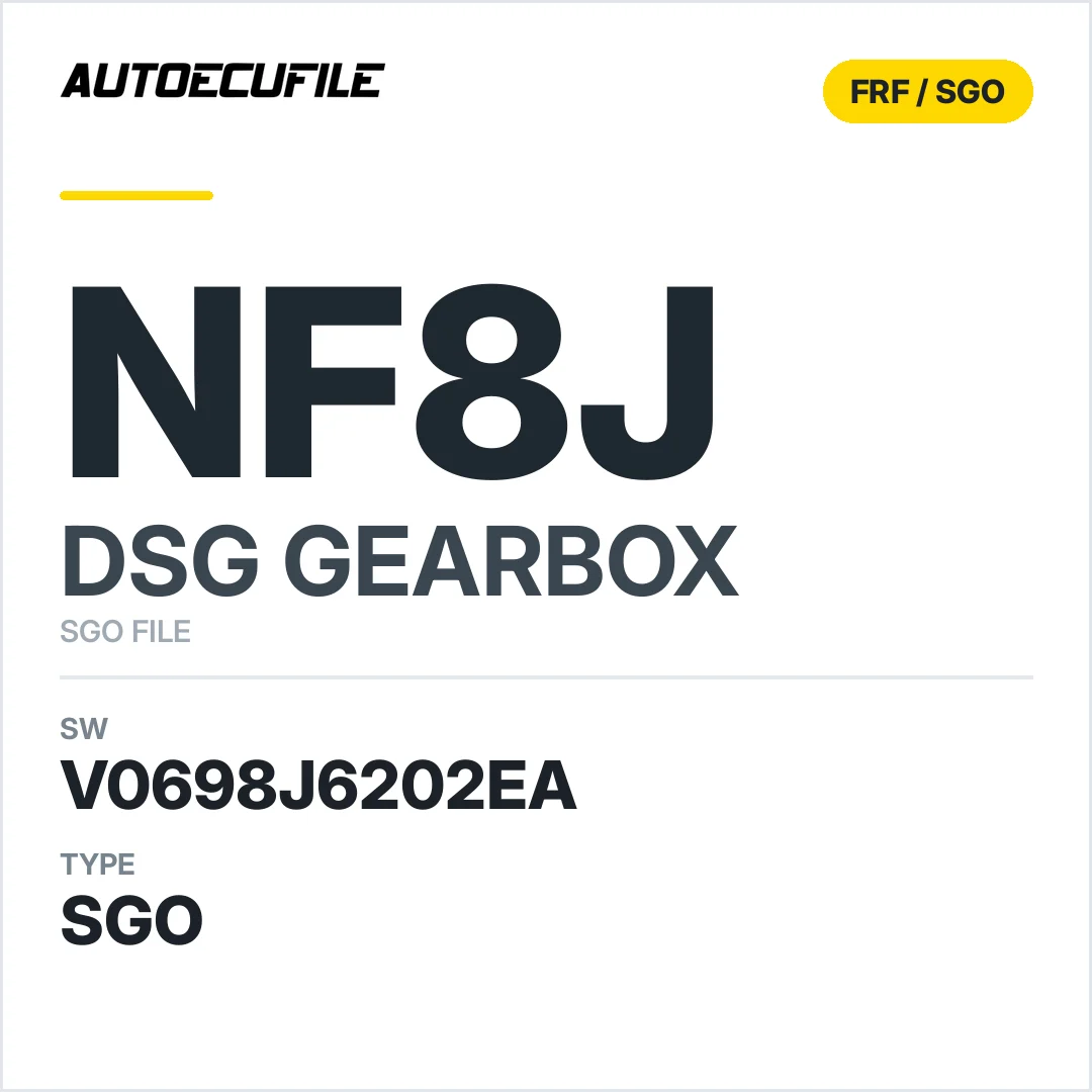 v0698J6202ea  getriebe DSG NF8J sw SGO FILE