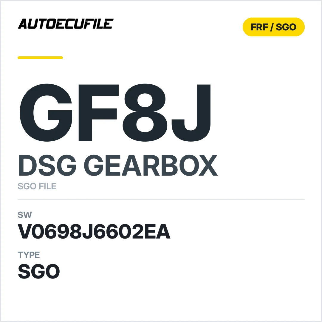 v0698J6602ea  getriebe DSG gF8J sw SGO FILE