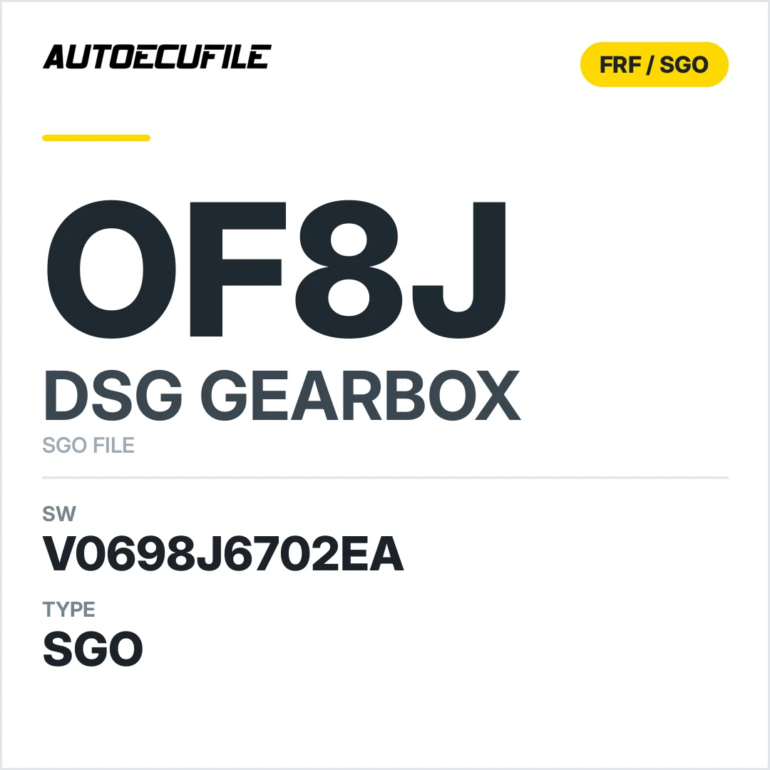 v0698J6702ea  getriebe DSG OF8J sw SGO FILE