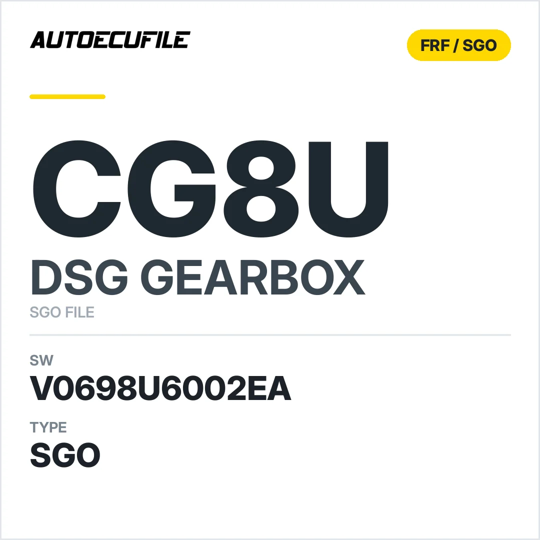v0698U6002ea  getriebe DSG CG8U sw SGO FILE