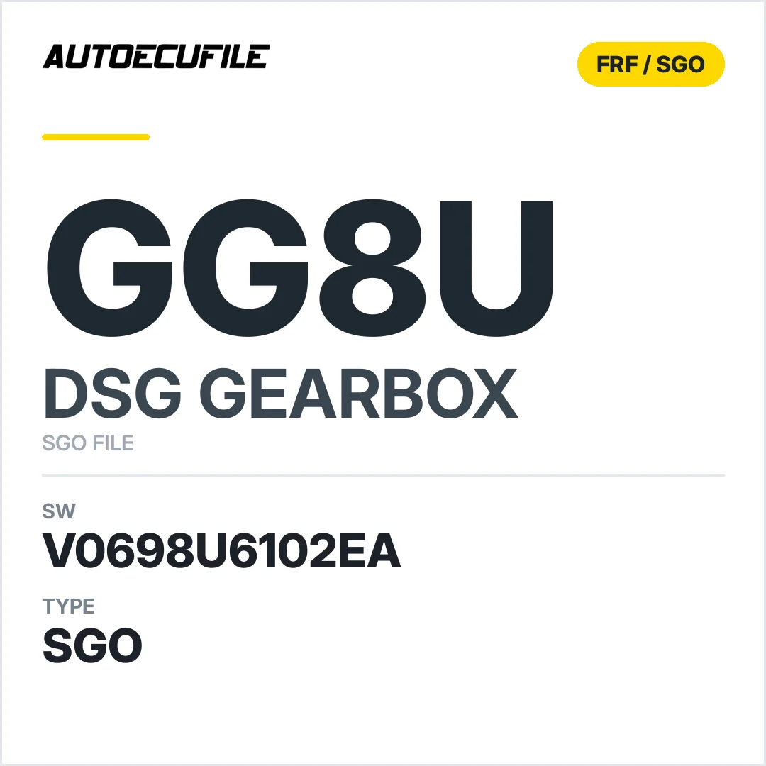 v0698U6102ea  getriebe DSG GG8U sw SGO FILE
