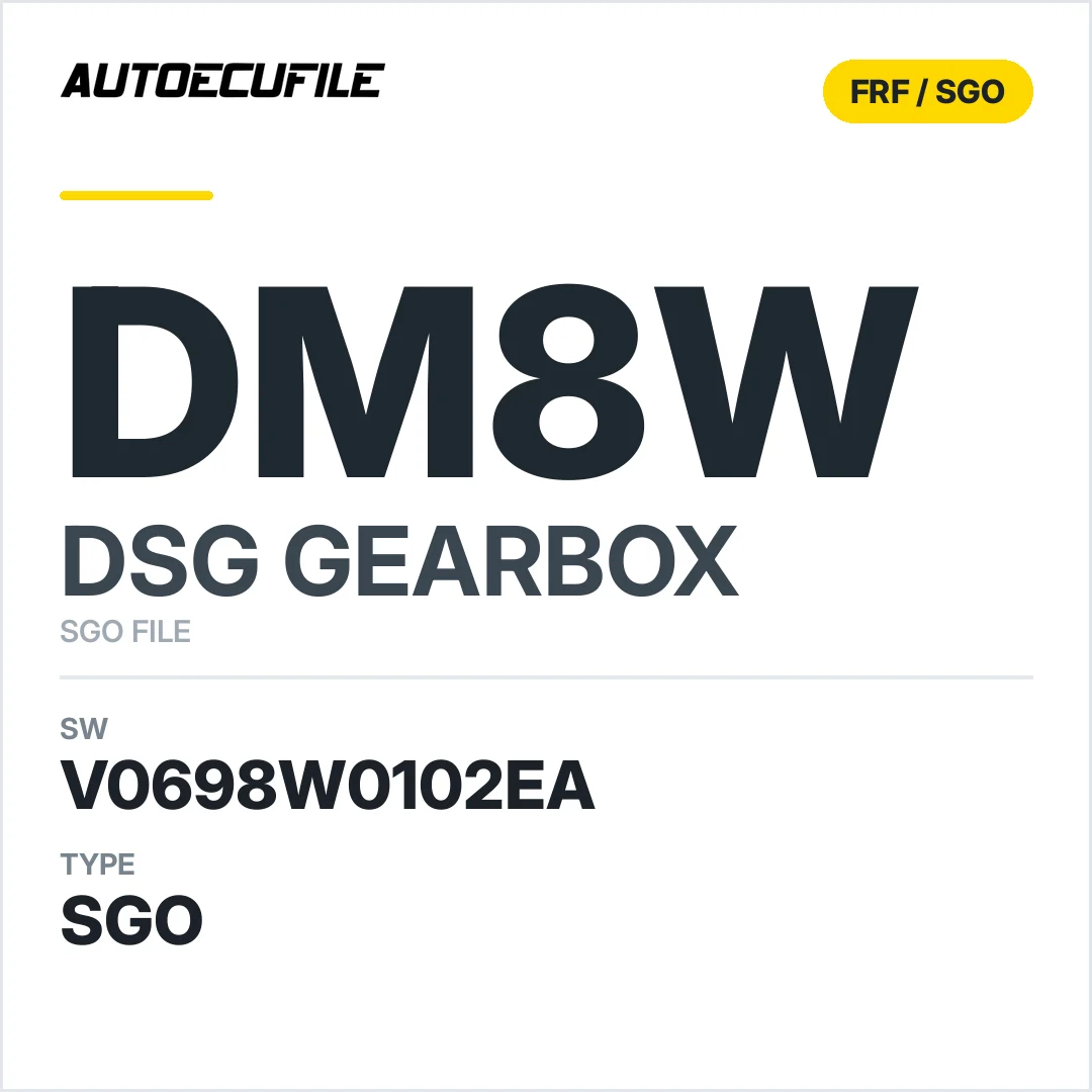 v0698W0102ea  getriebe DSG DM8W sw SGO FILE