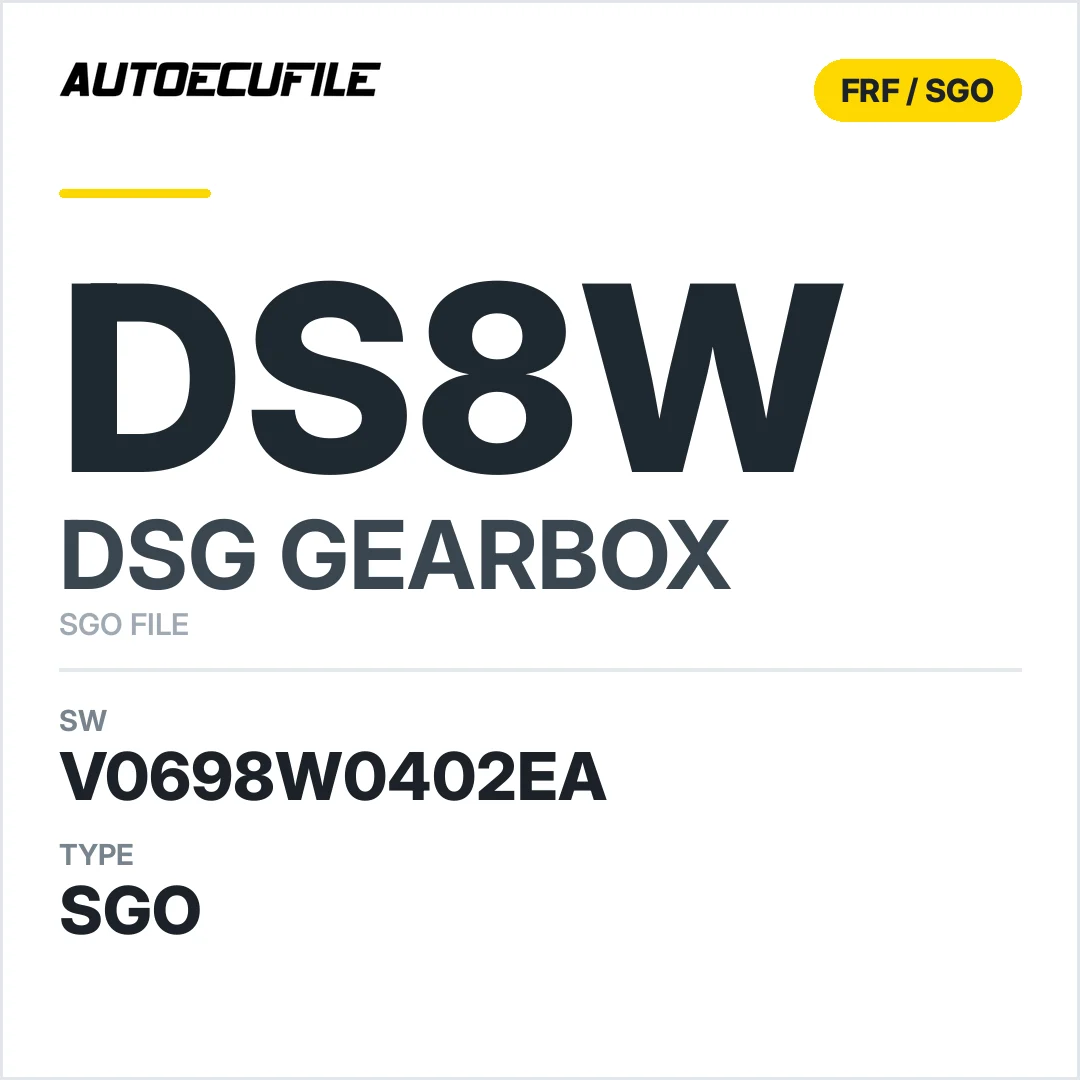 v0698W0402ea  getriebe DSG dS8W sw SGO FILE
