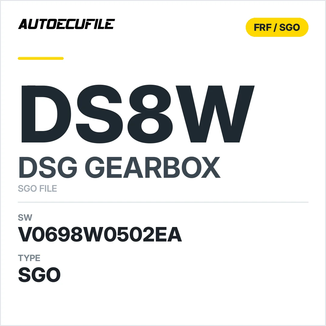 v0698W0502ea  getriebe DSG dS8W sw SGO FILE